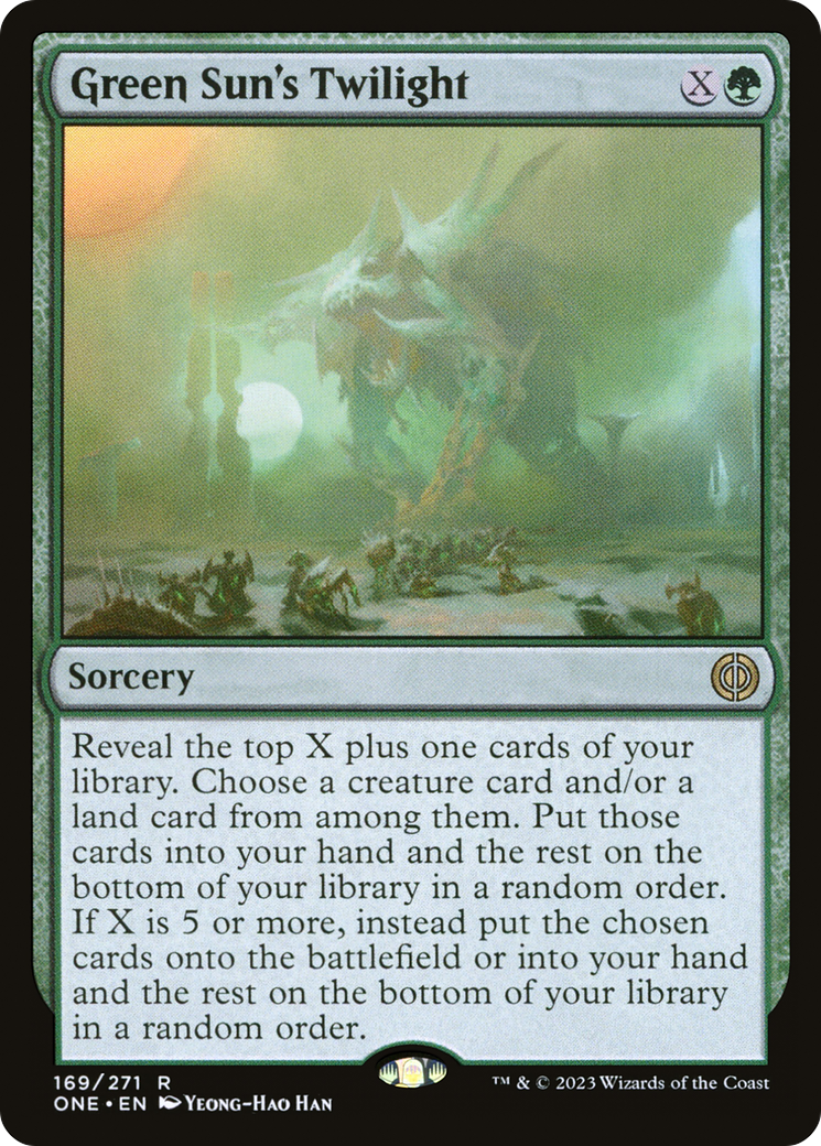 Green Sun's Twilight [Phyrexia: All Will Be One] ESPAÑOL
