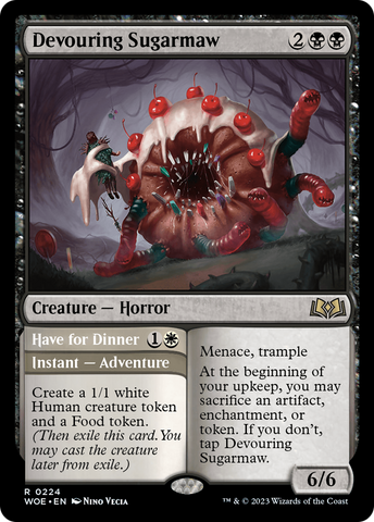Devouring Sugarmaw // Have For Dinner [Wilds of Eldraine] Español