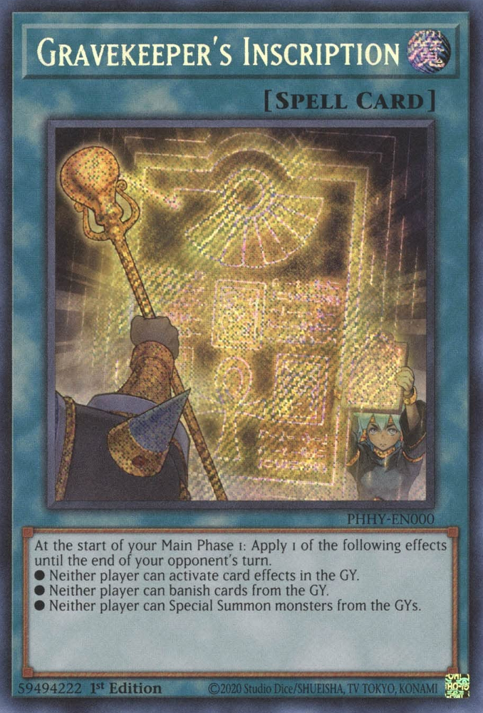 Gravekeeper's Inscription [PHHY-EN000] Secret Rare ESPAÑOL