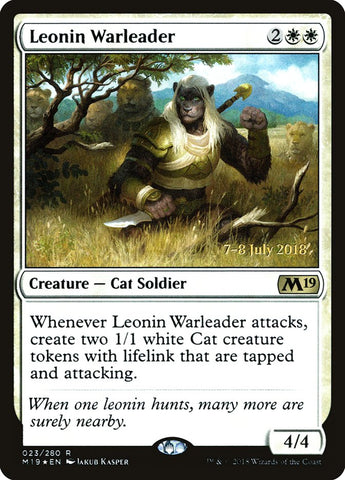 Leonin Warleader [Core Set 2019 Prerelease Promos] ESPAÑOL
