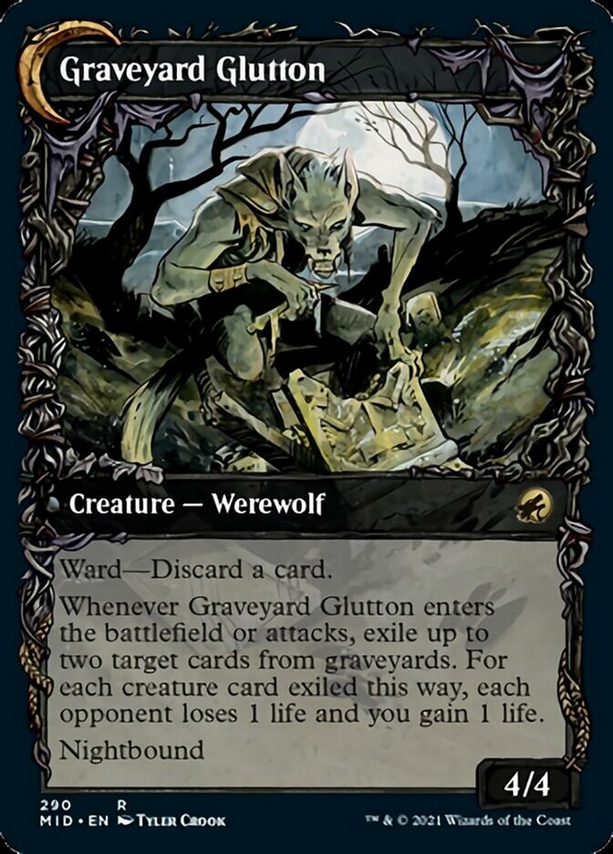 Graveyard Trespasser // Graveyard Glutton (Showcase Equinox) [Innistrad: Midnight Hunt] ESPAÑOL