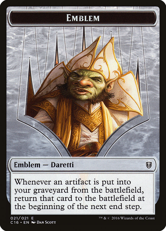 Daretti, Scrap Savant Emblem // Thopter Double-Sided Token [Commander 2016 Tokens]