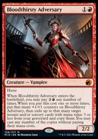 Bloodthirsty Adversary (Promo Pack) [Innistrad: Midnight Hunt Promo Pack] ESPAÑOL