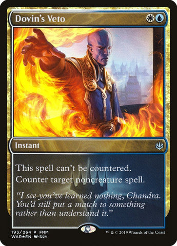 Dovin's Veto (FNM) [War of the Spark Promos] Español