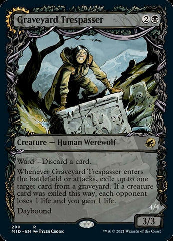 Graveyard Trespasser // Graveyard Glutton (Showcase Equinox) [Innistrad: Midnight Hunt] ESPAÑOL