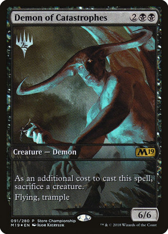 Demon of Catastrophes (Store Championship) (Full Art) [Core Set 2019 Promos] ESPAÑOL
