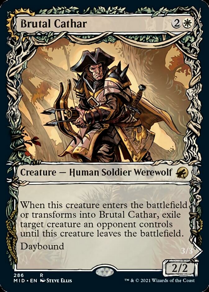 Brutal Cathar // Moonrage Brute (Showcase Equinox) [Innistrad: Midnight Hunt] ESPAÑOL